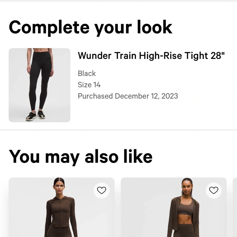 Lululemon Wunder Train High-Rise Tight 28” Leggings – Black (Size 14) - Picture 3 of 3